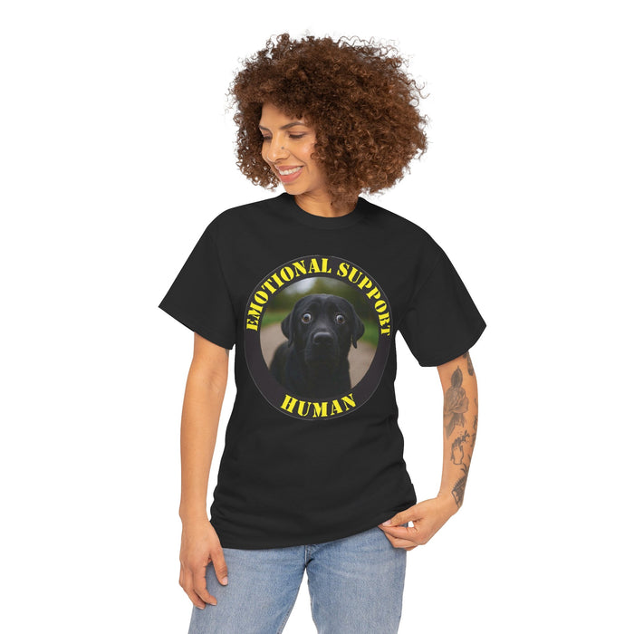 T-Shirt — “Emotional Support Human” Black Lab Graphic Tee