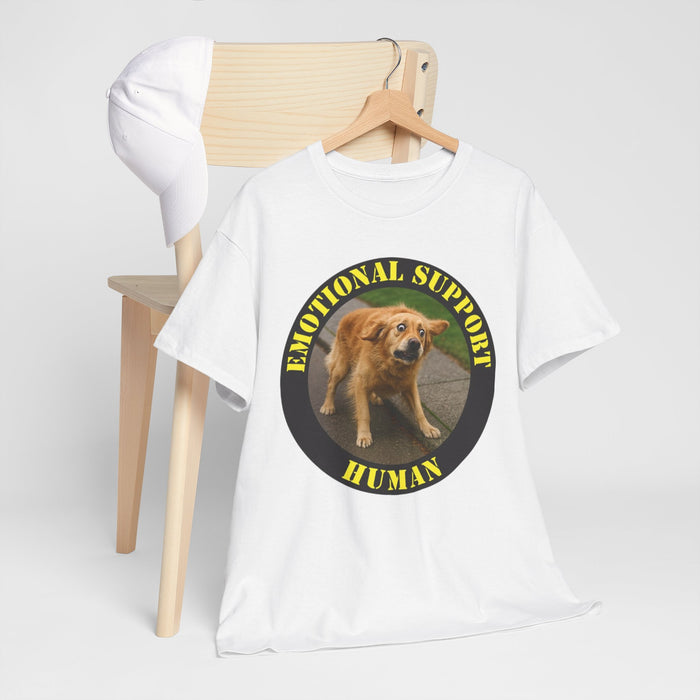 Emotional Support Human T‑Shirt — Funny Golden Retriever Pet Therapy Tee