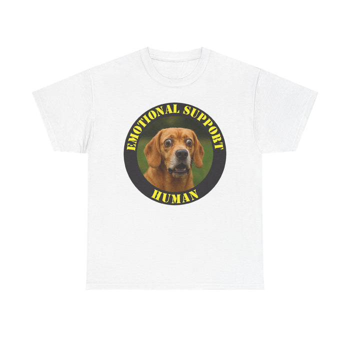 Emotional Support Human T-Shirt — Funny Dog Photo Tee for Pet Lovers
