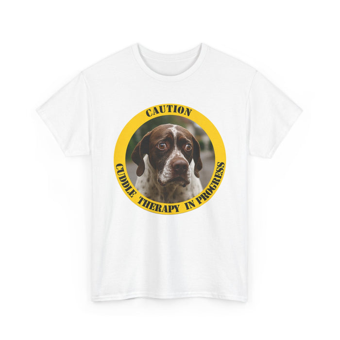 T-Shirt — "Caution: Cuddle Therapy in Progress" Dog Photo Tee