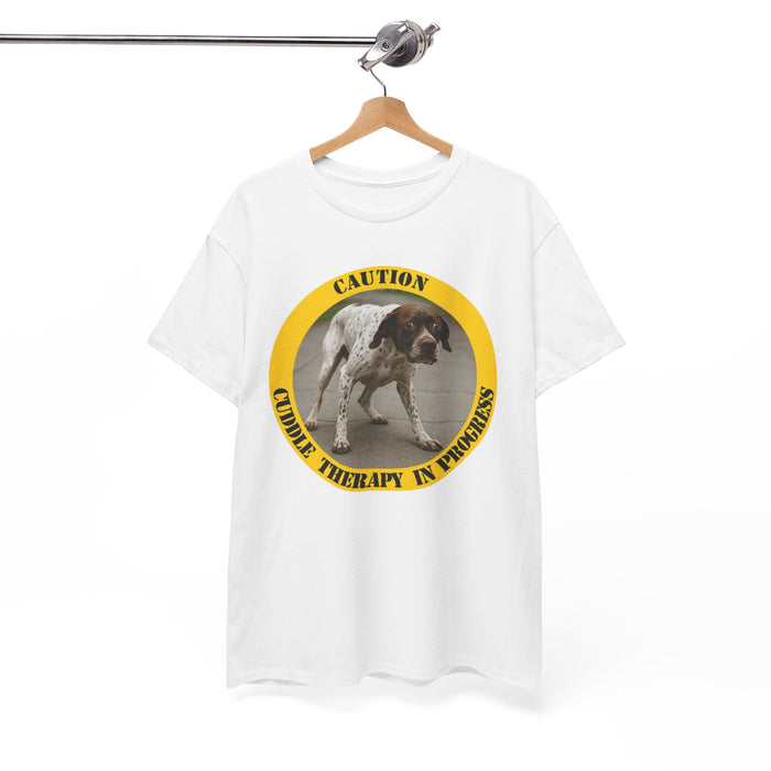 Dog Therapy T-Shirt — "Caution: Canine Therapy in Progress" Graphic Tee