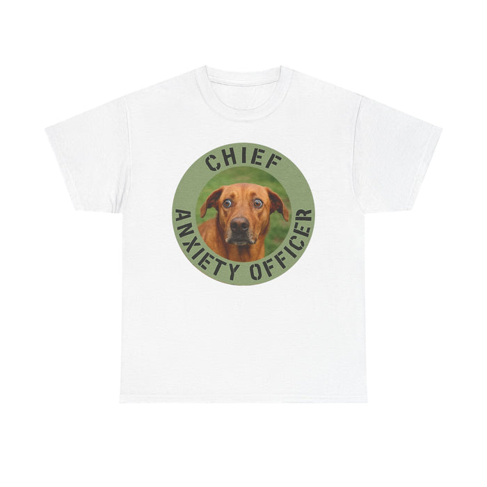 Chief Anxiety Officer T-Shirt — Funny Dog Graphic Tee for Dog Lovers