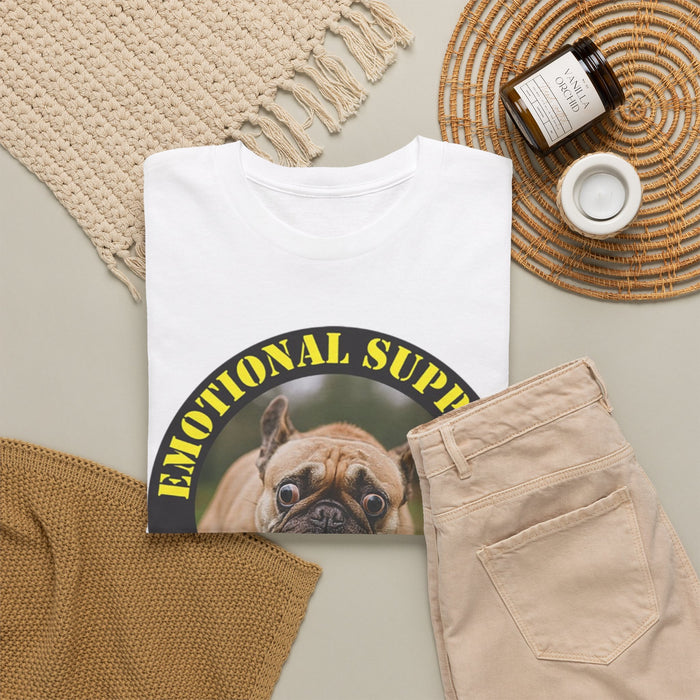 Emotional Support Human Tee — Cute Pug Graphic T‑Shirt