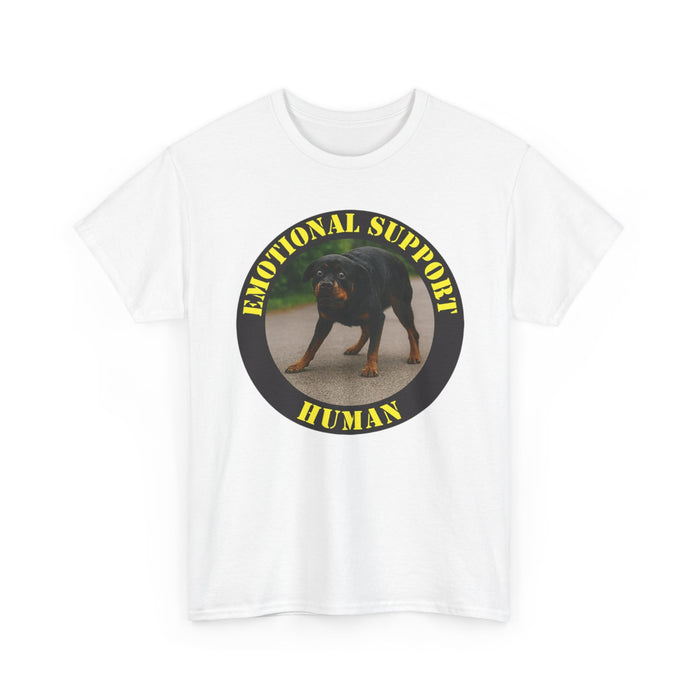 Emotional Support Human Tee — Funny Rottweiler Pet Lover T-Shirt