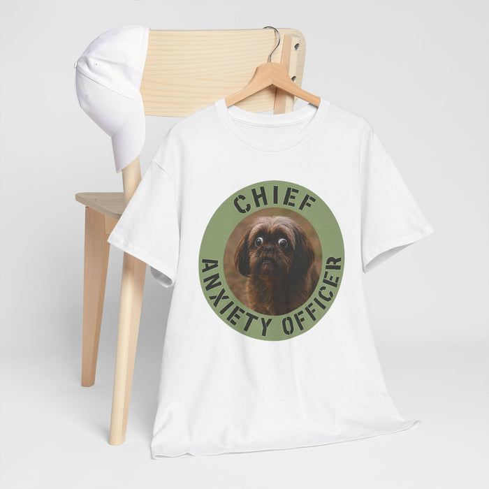 Chief Anxiety Officer T-Shirt — Funny Dog Graphic Tee for Anxious Dog Lovers