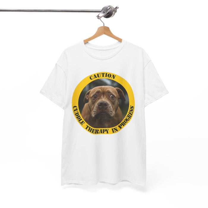 Dog Therapy T‑Shirt — "Caution: Canine Therapy in Progress"