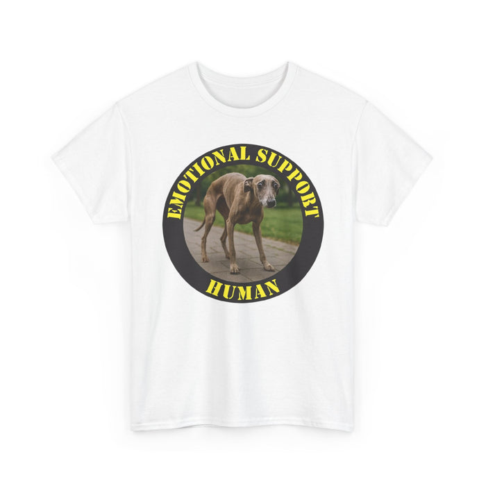 Emotional Support Human T-Shirt — Funny Dog/Whippet Rescue Tee