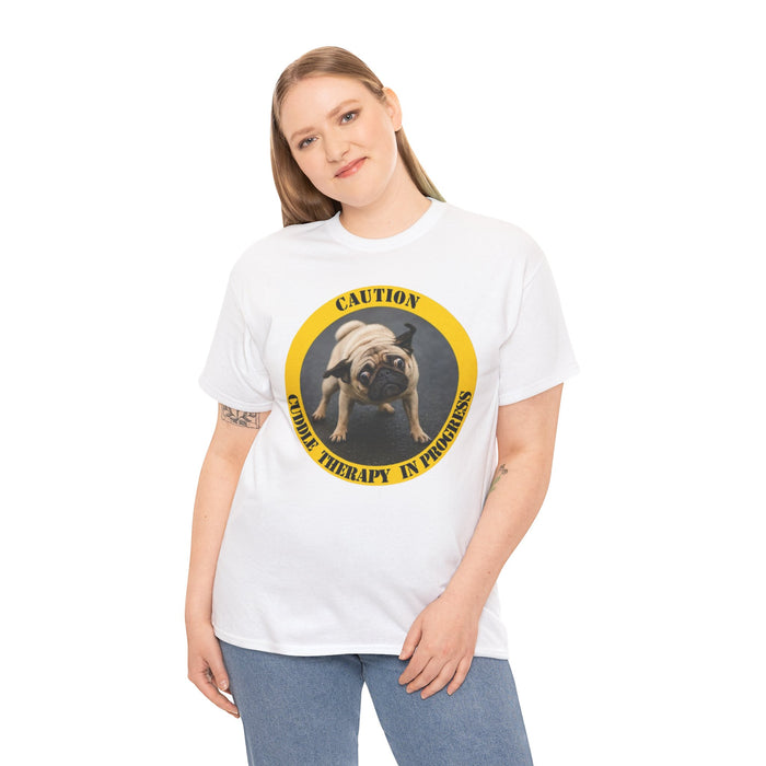 Pug Caution 'Cuddle Therapy in Progress' T-Shirt