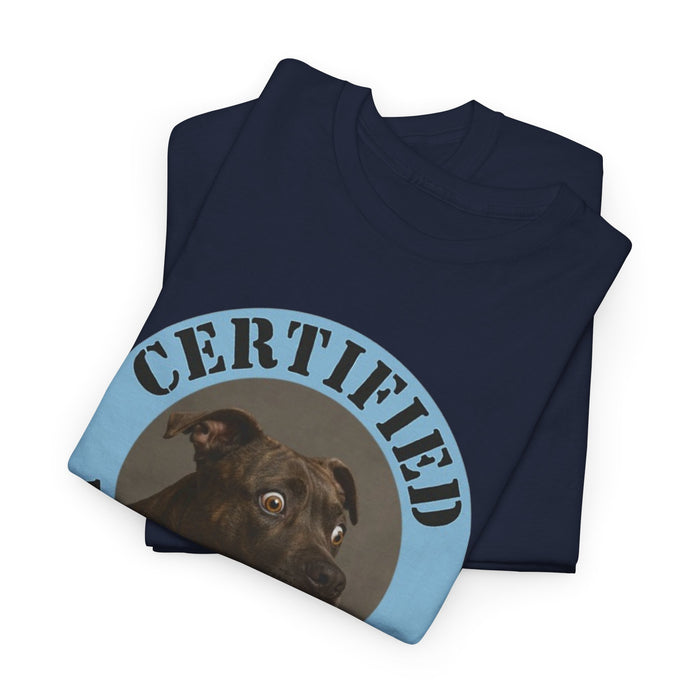 Certified Velcro Dog T-Shirt — Funny Rescue/Adopted Dog Tee
