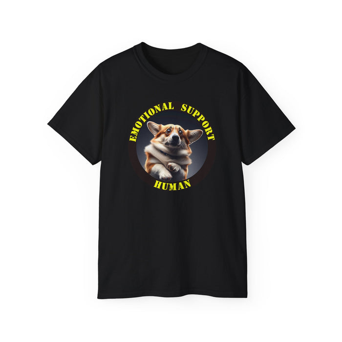 Emotional Support Human Tee - Unisex Cotton Shirt, Funny Dog Lover Gift, Pet Parent Apparel, Quirky Graphic Tee, Supportive Humor Wear