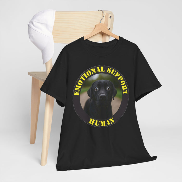 T-Shirt — “Emotional Support Human” Black Lab Graphic Tee