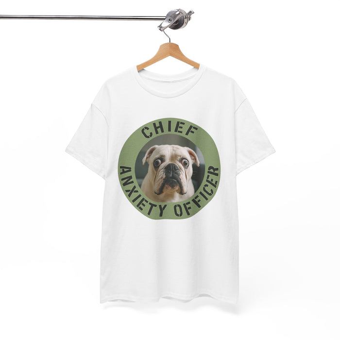 Chief Anxiety Officer T-Shirt – Funny Bulldog Pet Lover Tee