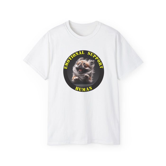 Emotional Support Human Tee - Unisex Cotton Shirt, Funny Dog Lover Gift, Pet Parent Apparel, Quirky Graphic Tee, Supportive Humor Wear
