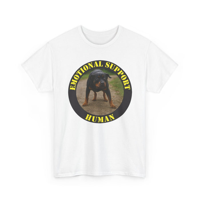 Emotional Support Human T-Shirt – Funny Rottweiler Dog Tee
