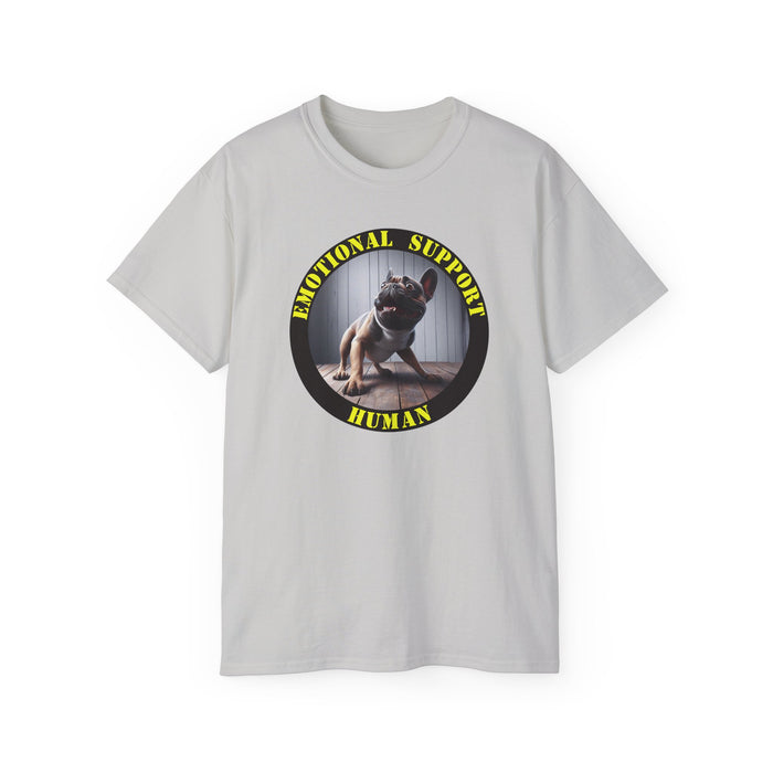 Emotional Support Human Tee - Unisex Cotton Shirt, Funny Dog Lover Gift, Pet Parent Apparel, Quirky Graphic Tee, Supportive Humor Wear