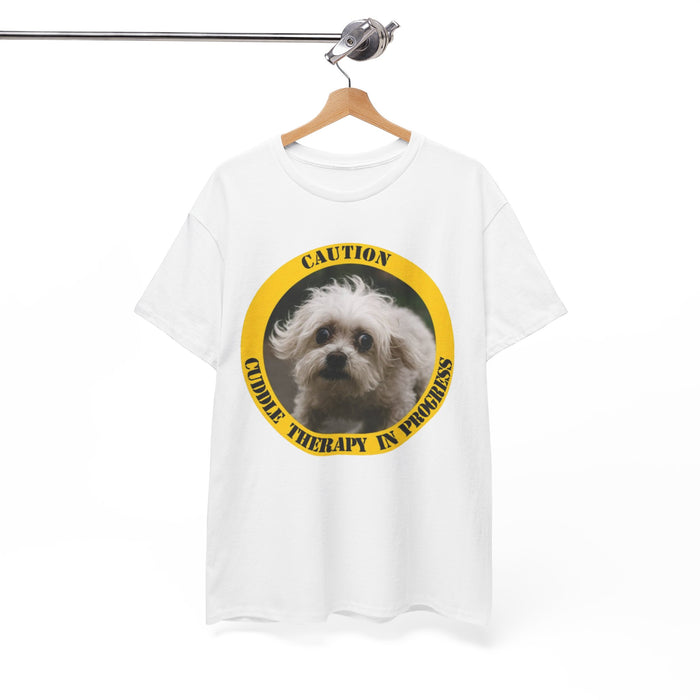 T‑Shirt — Caution: Cuddle Therapy in Progress (Cute Dog Graphic)