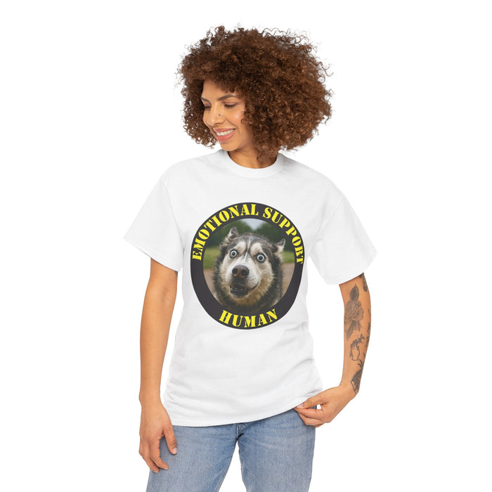 Emotional Support Human T-Shirt – Funny Husky Pet Lover Tee