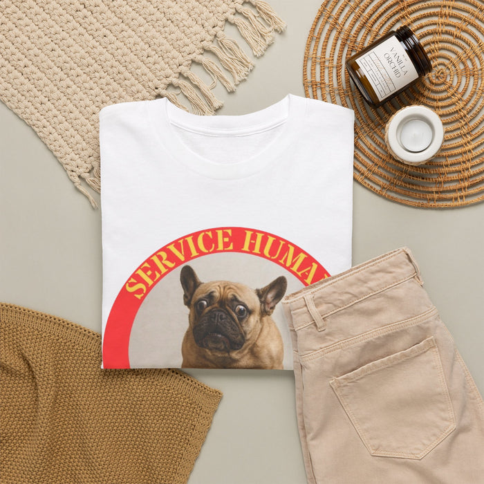 Service Dog Tee — “Service Human Do Not Pet” French Bulldog Graphic Shirt