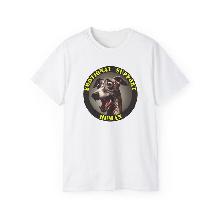 Emotional Support Human Tee - Unisex Cotton Shirt, Funny Dog Lover Gift, Pet Parent Apparel, Quirky Graphic Tee, Supportive Humor Wear