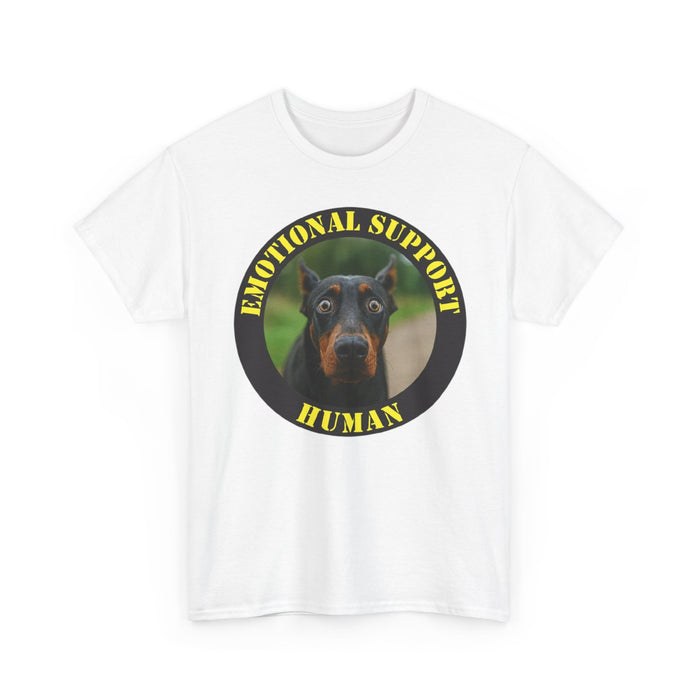 Emotional Support Human T‑Shirt — Doberman Pet Lover Tee