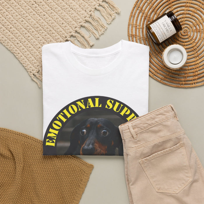 Emotional Support Human Tee — Cute Dachshund Rescue Dog Shirt