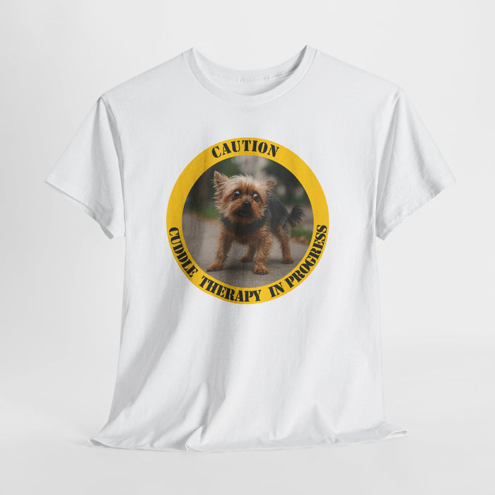 T-Shirt — Caution: Canine Therapy In Progress Cute Dog Badge Tee