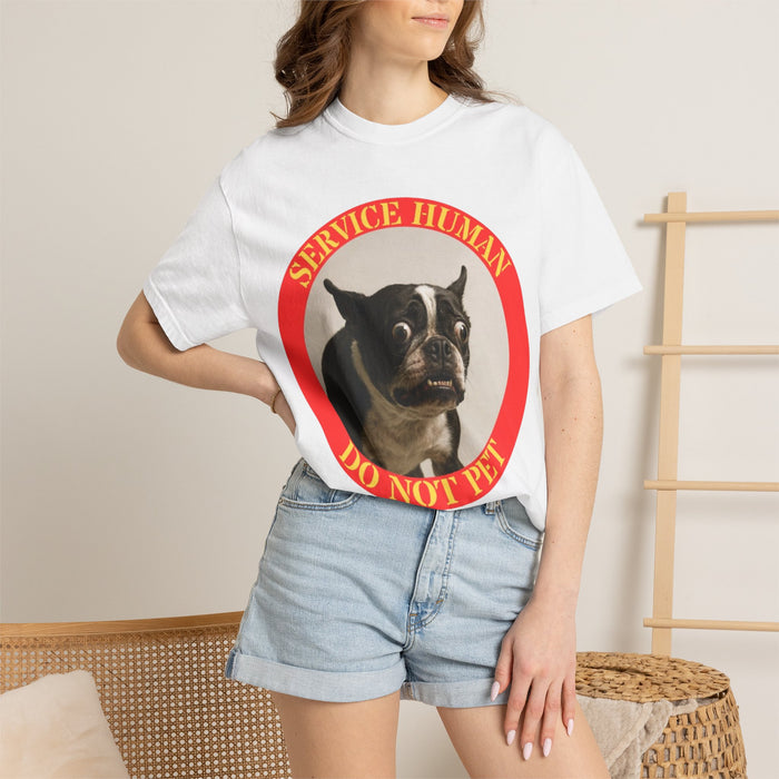 Service Human Do Not Pet T-Shirt — Funny Boston Terrier Graphic Tee
