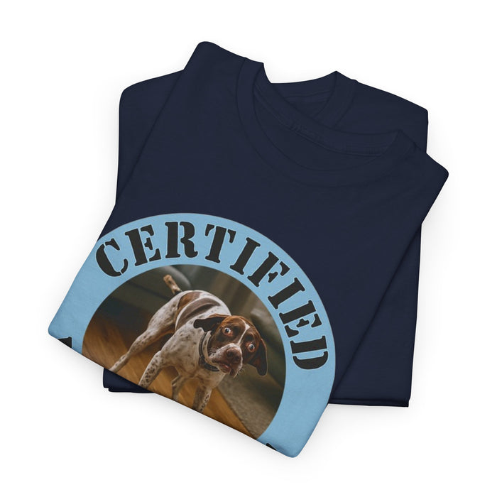 Certified Velcro Dog T‑Shirt — Funny Pet Owner Tee