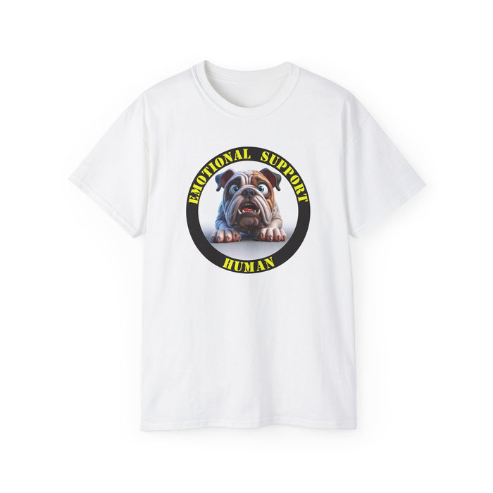 Emotional Support Human Tee - Unisex Cotton Shirt, Funny Dog Lover Gift, Pet Parent Apparel, Quirky Graphic Tee, Supportive Humor Wear
