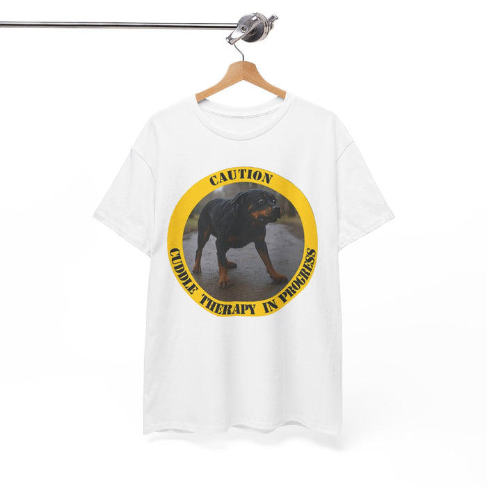 Dog Therapy T-Shirt — "Caution: Canine Therapy in Progress"