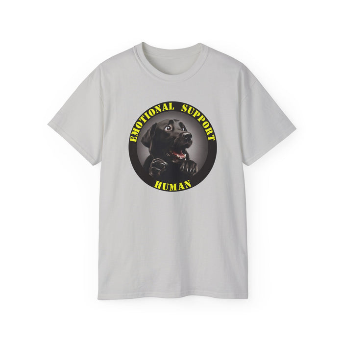 Emotional Support Human Tee - Unisex Cotton Shirt, Funny Dog Lover Gift, Pet Parent Apparel, Quirky Graphic Tee, Supportive Humor Wear