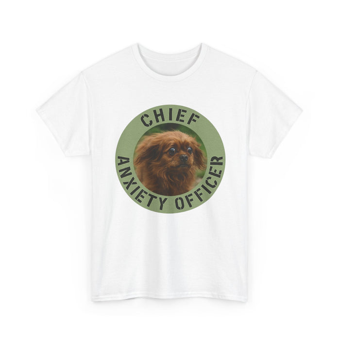 T-Shirt — "Chief Anxiety Officer" Cute Pekingese Dog Graphic Tee