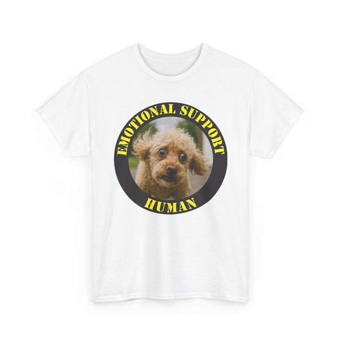 Emotional Support Human T‑Shirt — Cute Rescue Dog Badge Tee