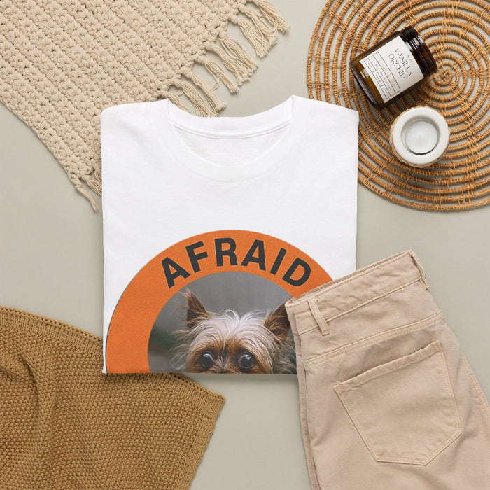 Afraid But Trying Tee — Cute Yorkie Motivational Dog T-Shirt
