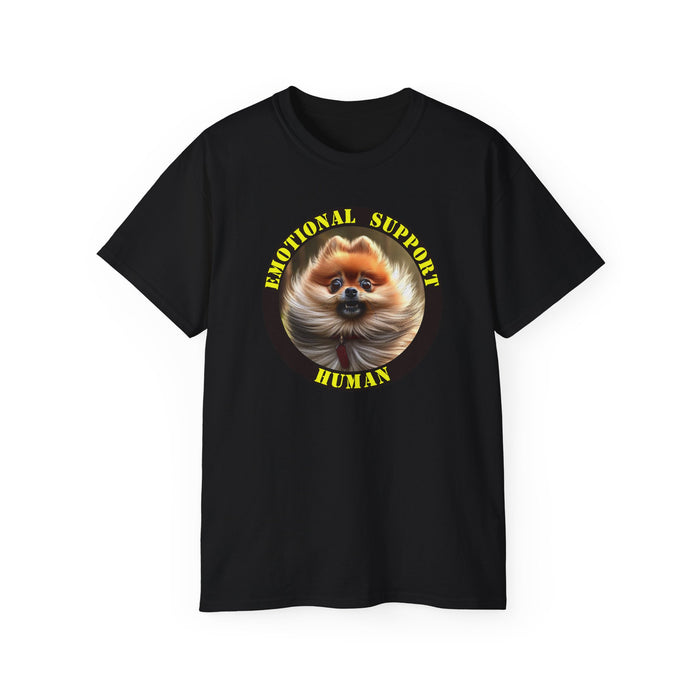 Emotional Support Human Tee - Unisex Cotton Shirt, Funny Dog Lover Gift, Pet Parent Apparel, Quirky Graphic Tee, Supportive Humor Wear