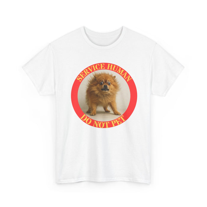 Service Human Do Not Pet T‑Shirt — Funny Pomeranian Service Dog Humor Tee