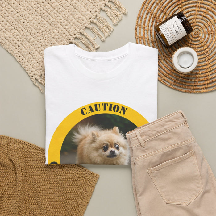 Pomeranian Caution Tee – "Cuddle Therapy in Progress" Dog Lover T-Shirt