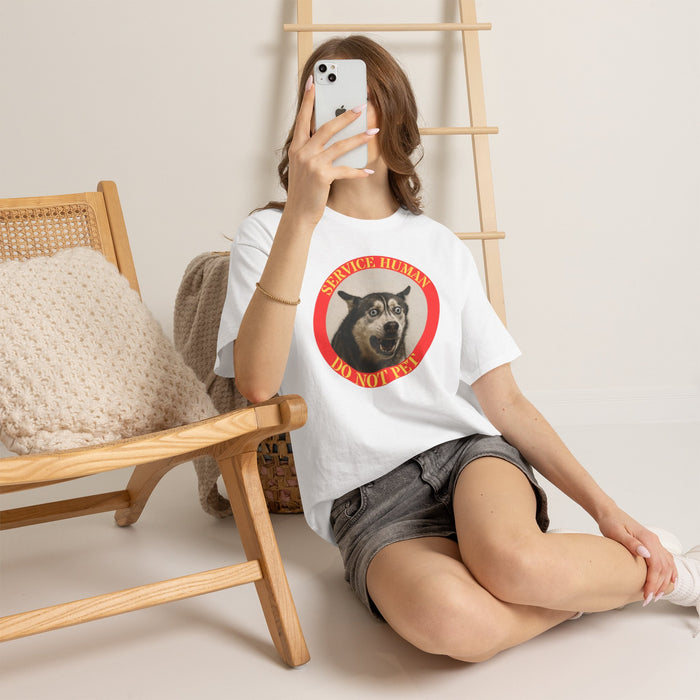 Service Human Do Not Pet T-Shirt — Funny Service Dog Parody Tee