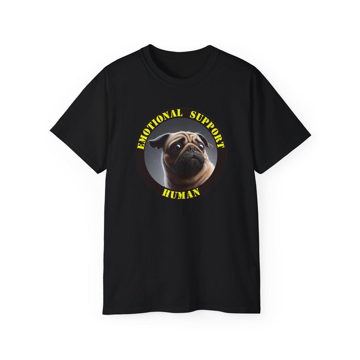 Emotional Support Human Tee - Unisex Cotton Shirt, Funny Dog Lover Gift, Pet Parent Apparel, Quirky Graphic Tee, Supportive Humor Wear