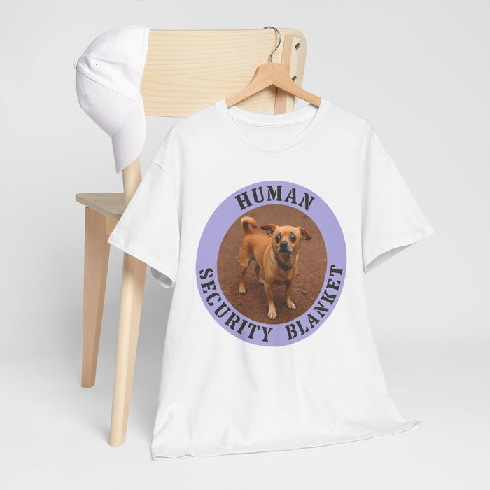 T-Shirt — "Human Security Blanket" Cute Dog Circle Graphic Tee