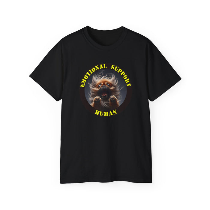 Emotional Support Human Tee - Unisex Cotton Shirt, Funny Dog Lover Gift, Pet Parent Apparel, Quirky Graphic Tee, Supportive Humor Wear