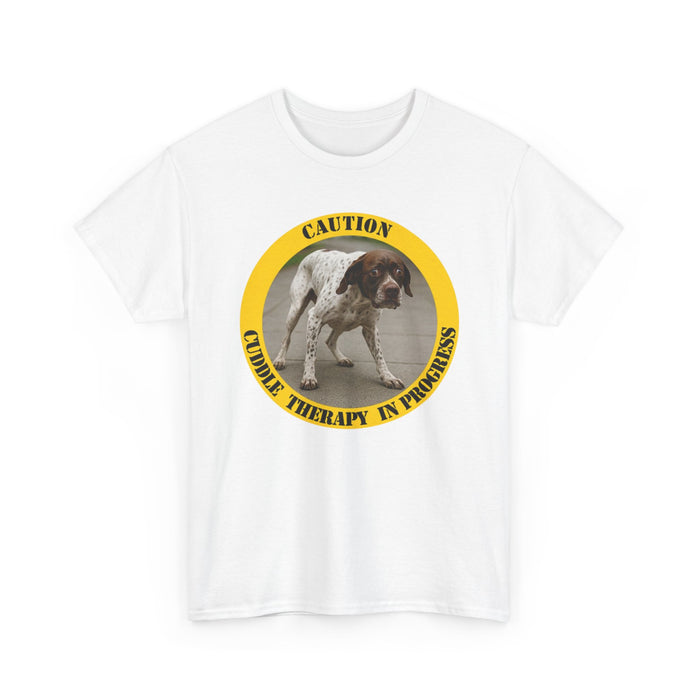Dog Therapy T-Shirt — "Caution: Canine Therapy in Progress" Graphic Tee