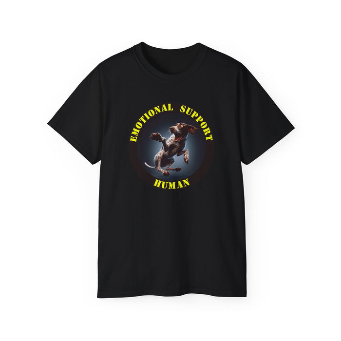 Emotional Support Human Tee - Unisex Cotton Shirt, Funny Dog Lover Gift, Pet Parent Apparel, Quirky Graphic Tee, Supportive Humor Wear