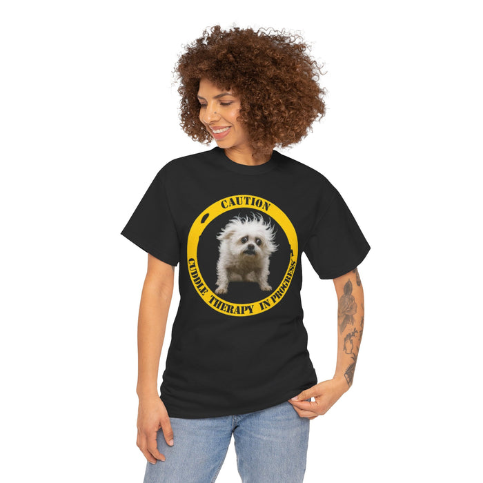 Dog Therapy T-Shirt — "Caution: Creative Therapy in Progress" Funny Pet Lover Tee