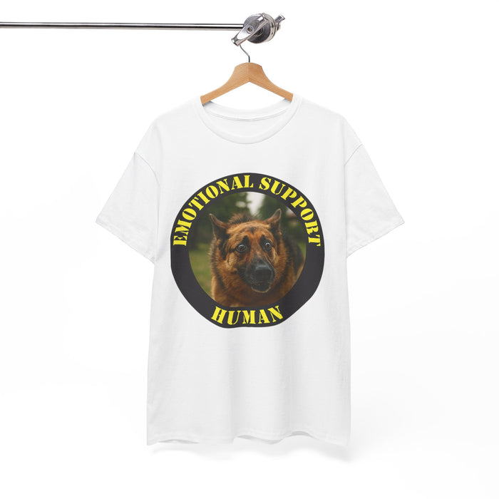 Emotional Support Human T‑Shirt — German Shepherd Badge Tee