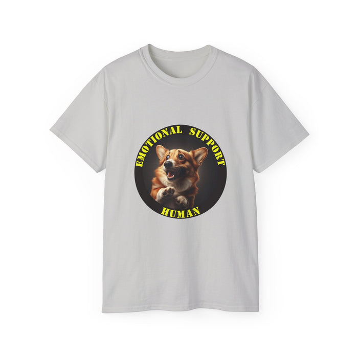 Emotional Support Human Tee - Unisex Cotton Shirt, Funny Dog Lover Gift, Pet Parent Apparel, Quirky Graphic Tee, Supportive Humor Wear