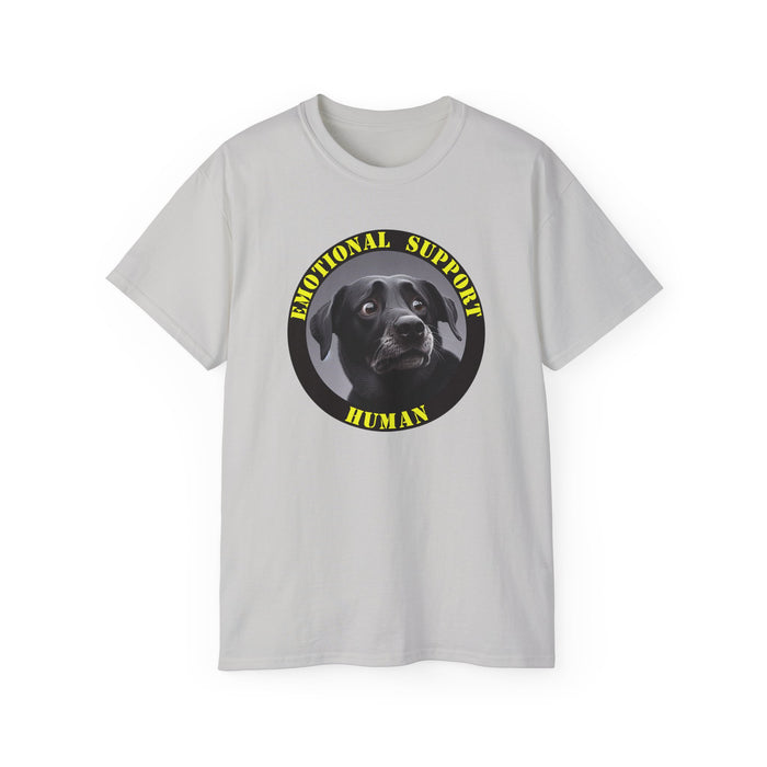 Emotional Support Human Tee - Unisex Cotton Shirt, Funny Dog Lover Gift, Pet Parent Apparel, Quirky Graphic Tee, Supportive Humor Wear