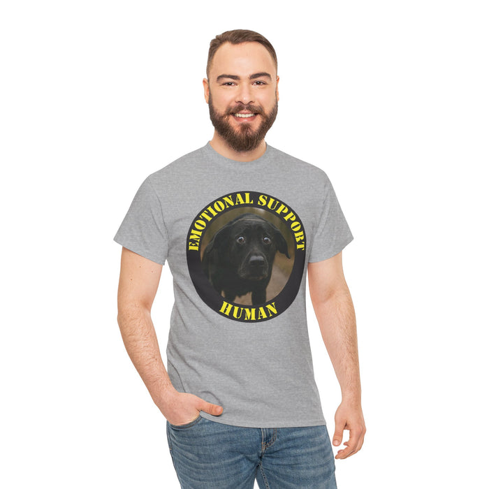 Emotional Support Human T-Shirt — Cute Black Lab Pet Lover Tee