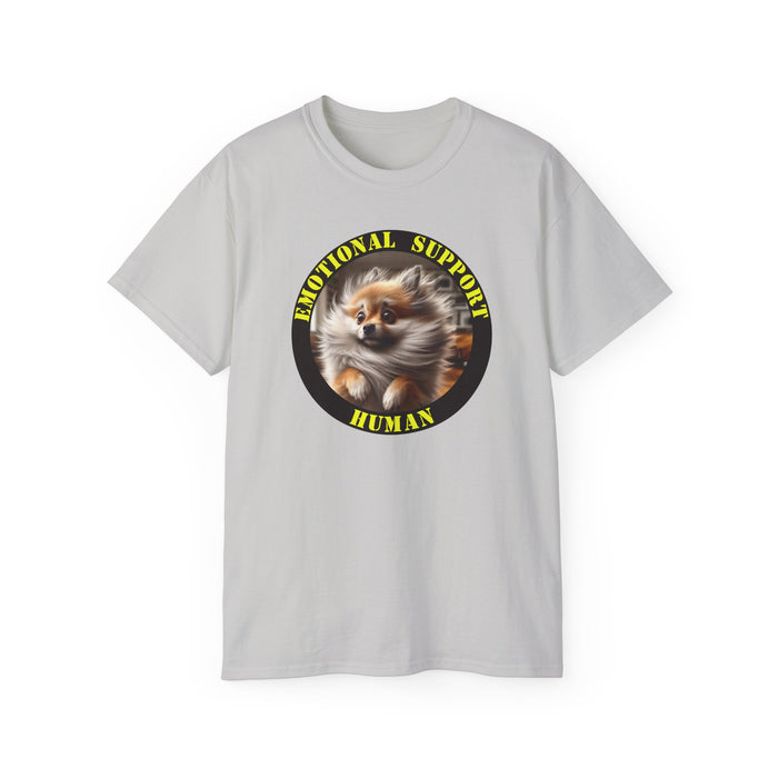 Emotional Support Human Tee - Unisex Cotton Shirt, Funny Dog Lover Gift, Pet Parent Apparel, Quirky Graphic Tee, Supportive Humor Wear