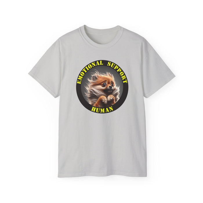 Emotional Support Human Tee - Unisex Cotton Shirt, Funny Dog Lover Gift, Pet Parent Apparel, Quirky Graphic Tee, Supportive Humor Wear